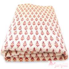 Wooden Block Floral Printed Natural Cotton Indian Fabric-Craft Jaipur