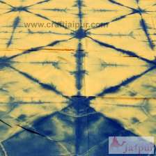 Yellow And Blue Tie and Dye Cotton Running Fabric