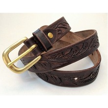 Customers owned HandMade Engraved Leather Belt, Width : 25mm