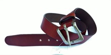 Red Colour waxy pull Leather Belt