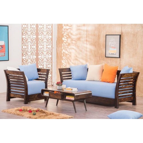 Decord Solid Wood Slant Sofa Set 3 2 1