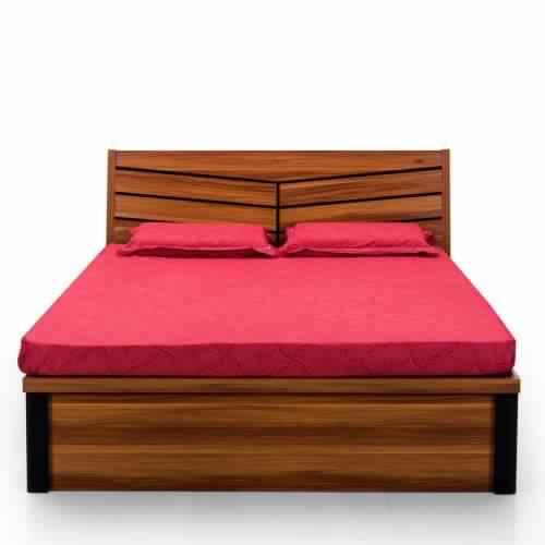 Iris Solid Wood Queen Bed With Hydraulic Storage
