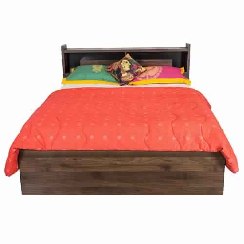 Milan Solid Wood King Size Bed (Walnut)