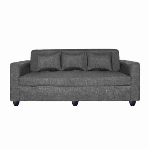 Pamfiloff Three Seater Solid Wood Sofa(Grey)