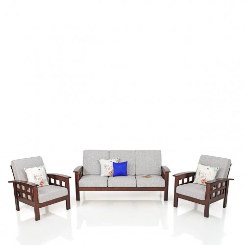 Sun Ultima Solid Wood Sofa Set 3 1 1 (Walnut)