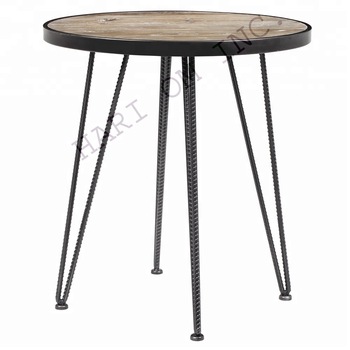 Metal Wood End Table