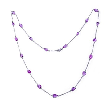 PINK SAPPHIRE WITH WHITE GOLD NECKLACE