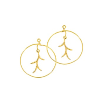 ROUND SHAPE LIFE GOLD EARWIRE