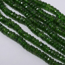 Chrome Diopside Graduated Faceted Rondelles
