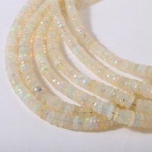 Faceted Wheel.Loose Gemstone Ethiopian Opal, Color : Cream