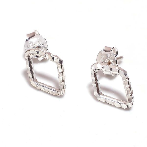 Designer 925 Sterling Silver Hammered Stud Earrings