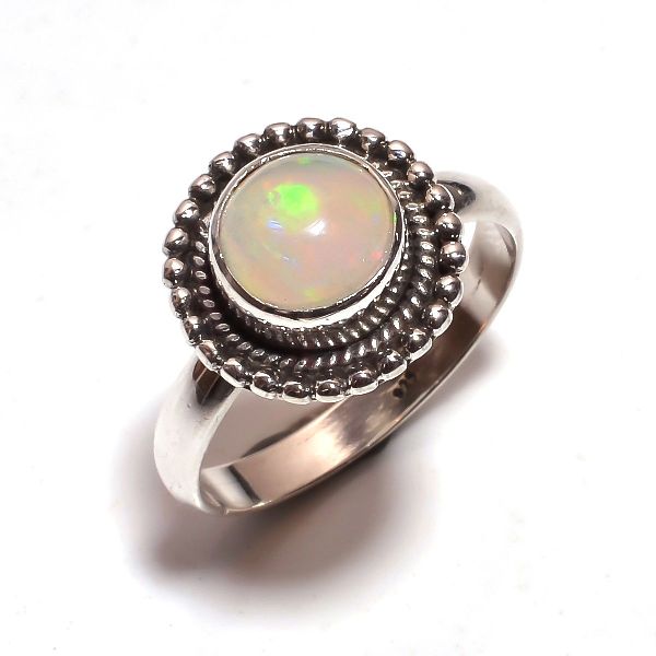 Ethiopian Opal Gemstone 925 Sterling Silver Ring Size 7.25