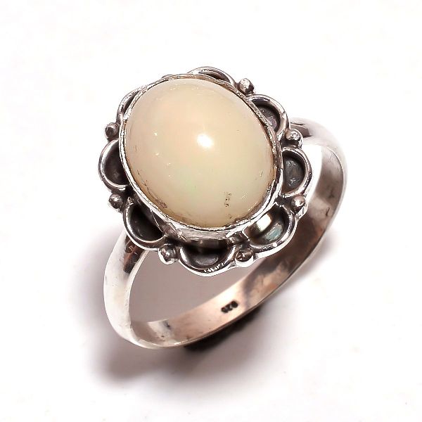 Ethiopian Opal Gemstone 925 Sterling Silver Ring Size 10.25
