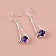 Faceted Amethyst Gemstone earring