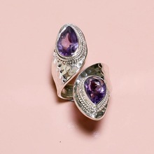 Gemstone Amethyst Silver Ring, Occasion : Anniversary, Engagement, Gift, Party, Wedding