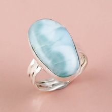 Larimar Gemstone Silver Ring, Gender : Women's