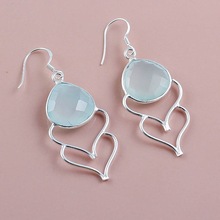 925 Sterling Silver Natural chalcedony Gemstone