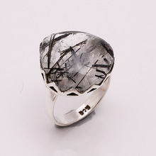 Natural Rutile silver ring