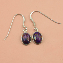 Purple Copper Turquoise Earrings