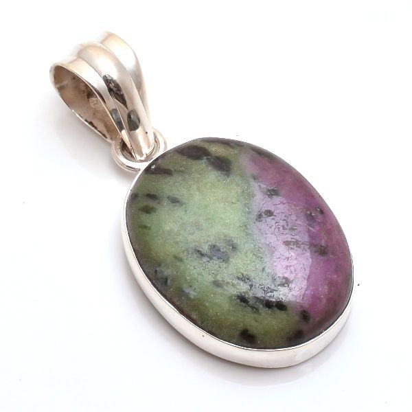 Ruby Zoisite Gemstone 925 Sterling Silver Pendant