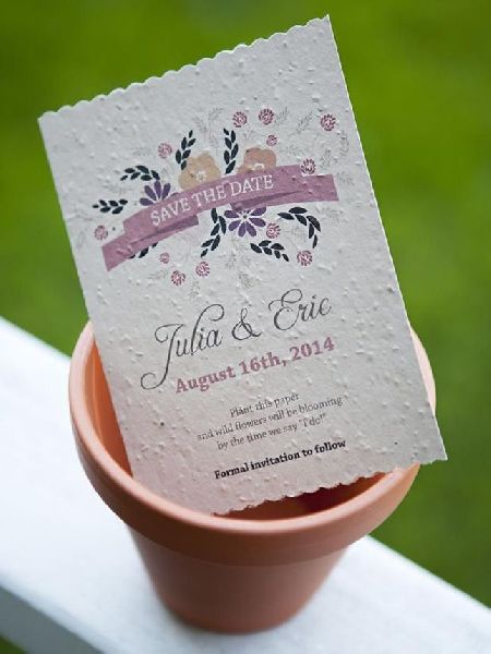 Printed Plantable Invitation Cards, Technics : Attractive Pattern, Hand Made