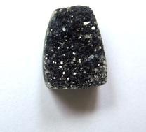Black Flat Druzy Trapezoid Loose Gem Stone