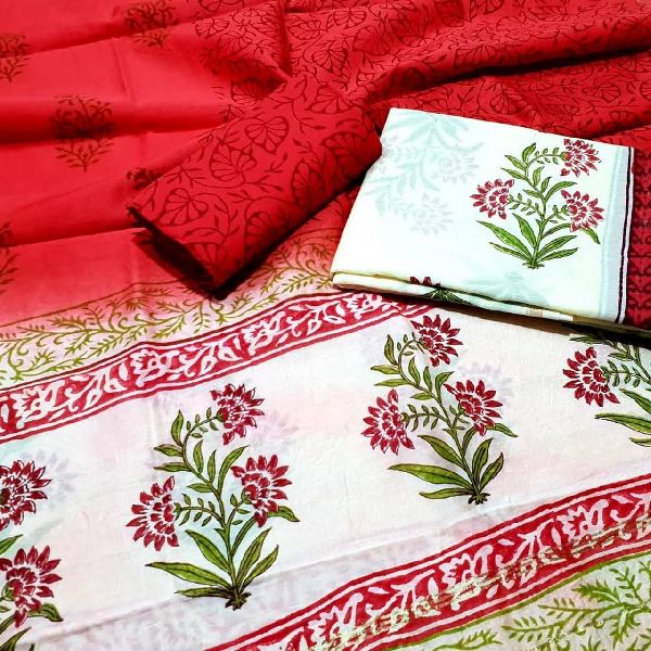 Hand Block Printed Chanderi Silk Suits