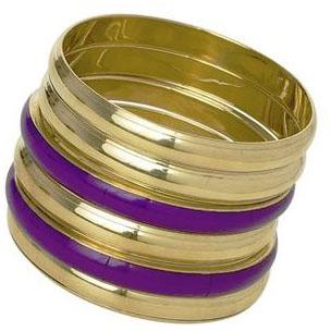 Golden purple brass fashion Bangle Set, Gender : Women's
