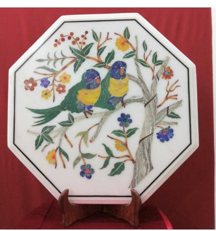 Marble Inlay Birds Wall Paner