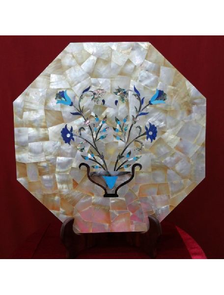 Marble Inlay Flower Pot Wall Paner