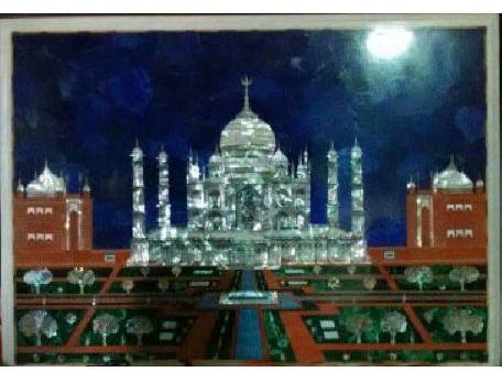 Marble Inlay Taj Mahal Wall Paner