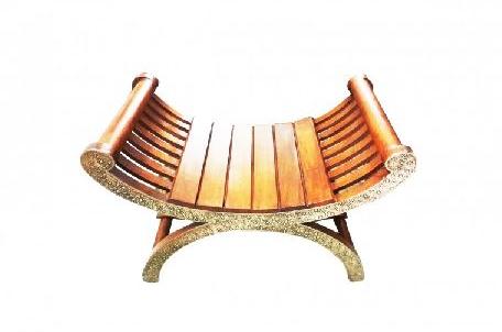 Wooden Roman Chair With Brass Fitting In Polish