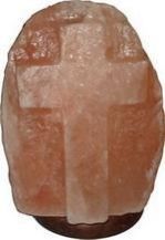 Cross On Natural Salt Lamp
