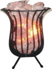 Long Metal Basket Holding Salt Lamp
