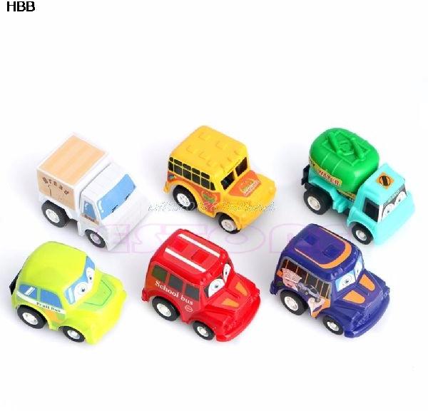 Kids Mini Pull Back Car Toys 6 Pcs (Assorted Color & Design)
