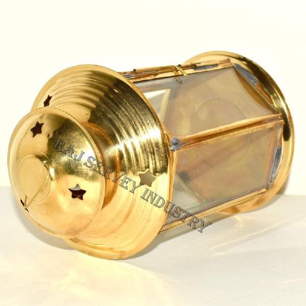 Vintage Glass Decorative Brass