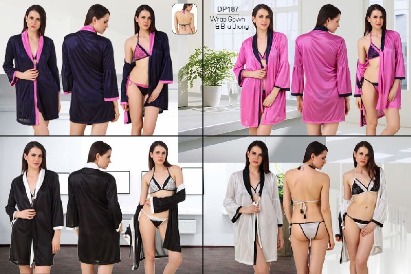 Fasense Women\'s Robe with Bra & Thong