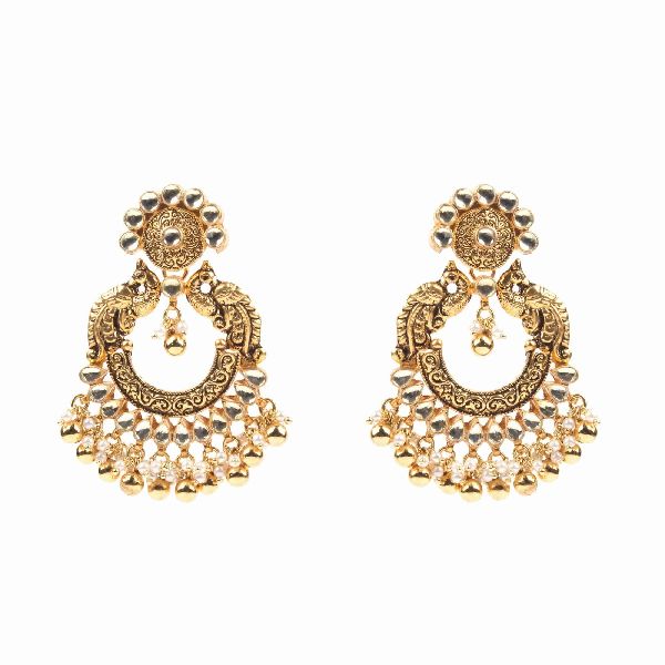 ETHNIC GOLDEN KUNDAN EARRINGS