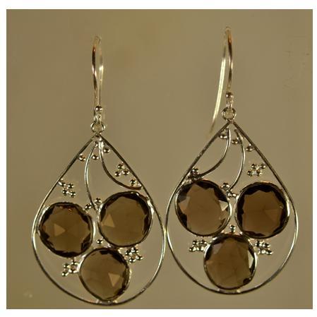 Sterling Silver with Faceted Smoky Topaz