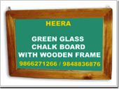 wooden Frame green Glass Chalk board