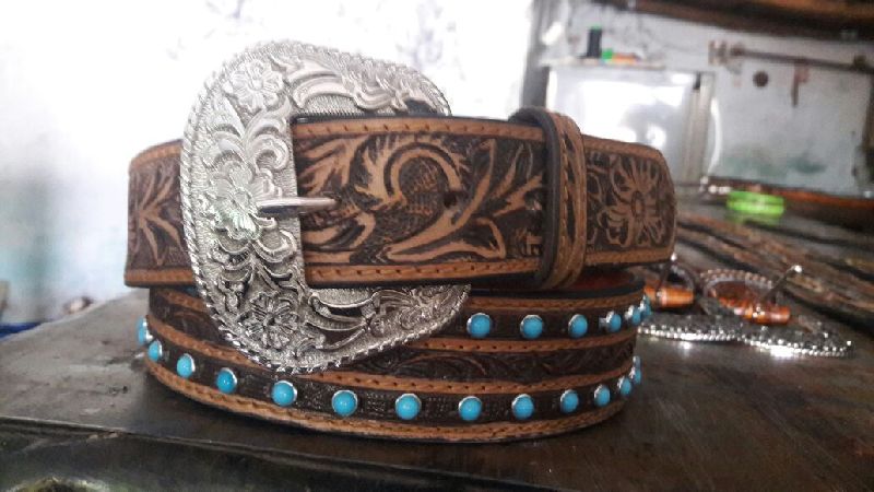 Western hand made belt