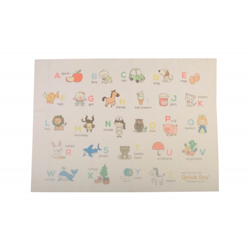 Quick Dry Sublimation A to Z Print  baby sheet - Ivory