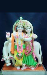 Radha Krishna Marble God Statue