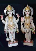 Vishnu Laxmi Marble God Statue