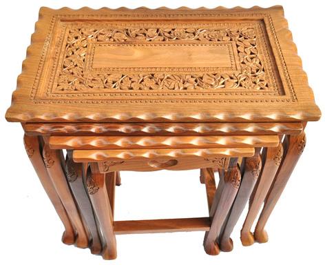 4 Pieces Wooden Nest Table Set, Feature : High Durability