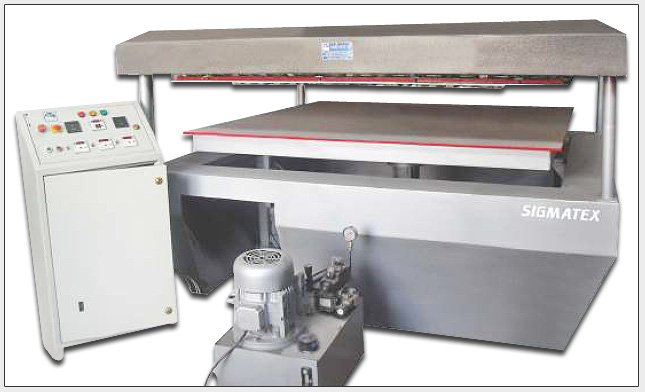 HEAT EMBOSSED OR HOT COMPRESSED MACHINE TABLE TYPE