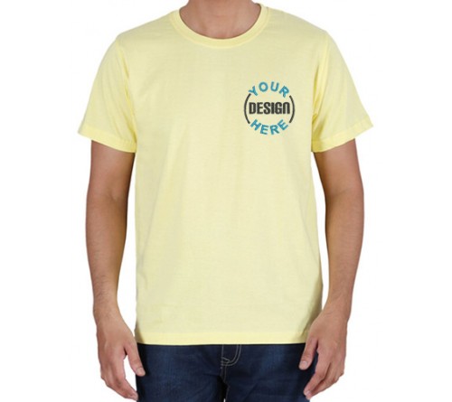 Embroidered Cotton T Shirt Yellow