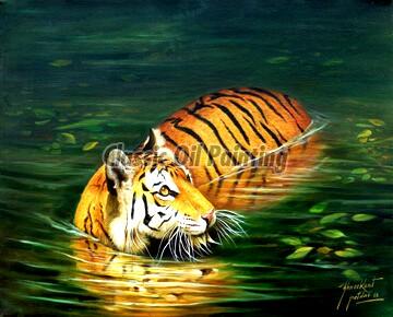 Indian tiger oil painting Buy indian tiger oil painting in Mumbai