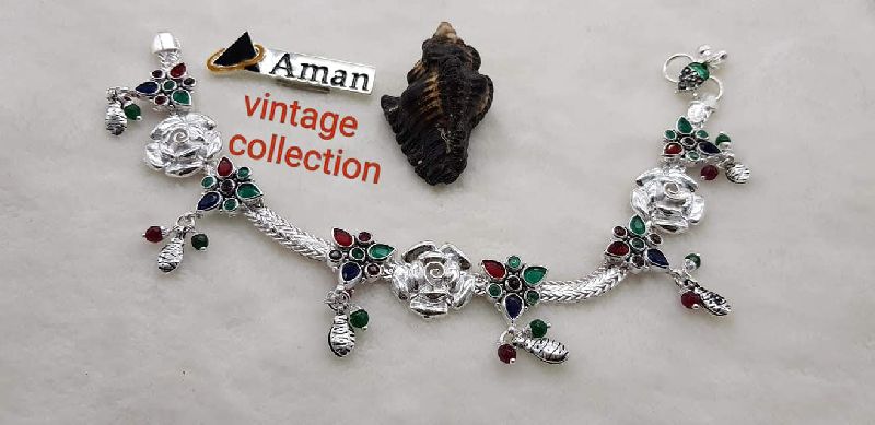 Aman Stunning Silver Anklet, Gender : Male