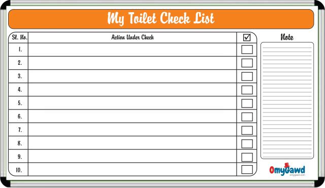 OmyGawd Toilet Checklist Board, Color : White